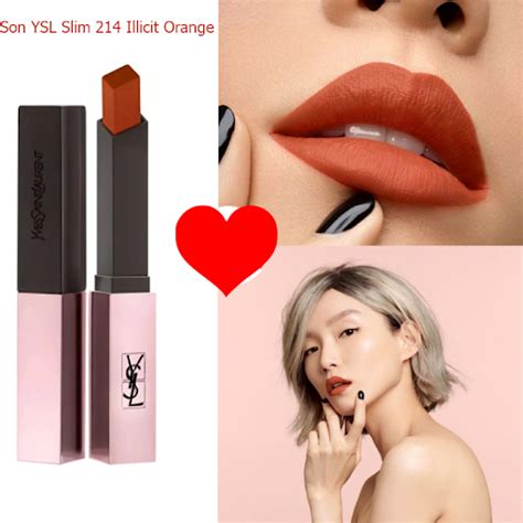 ysl rouge pur couture the mats 214|YSL Illicit Orange (214) Slim Glow Matte Rouge Pur Couture .